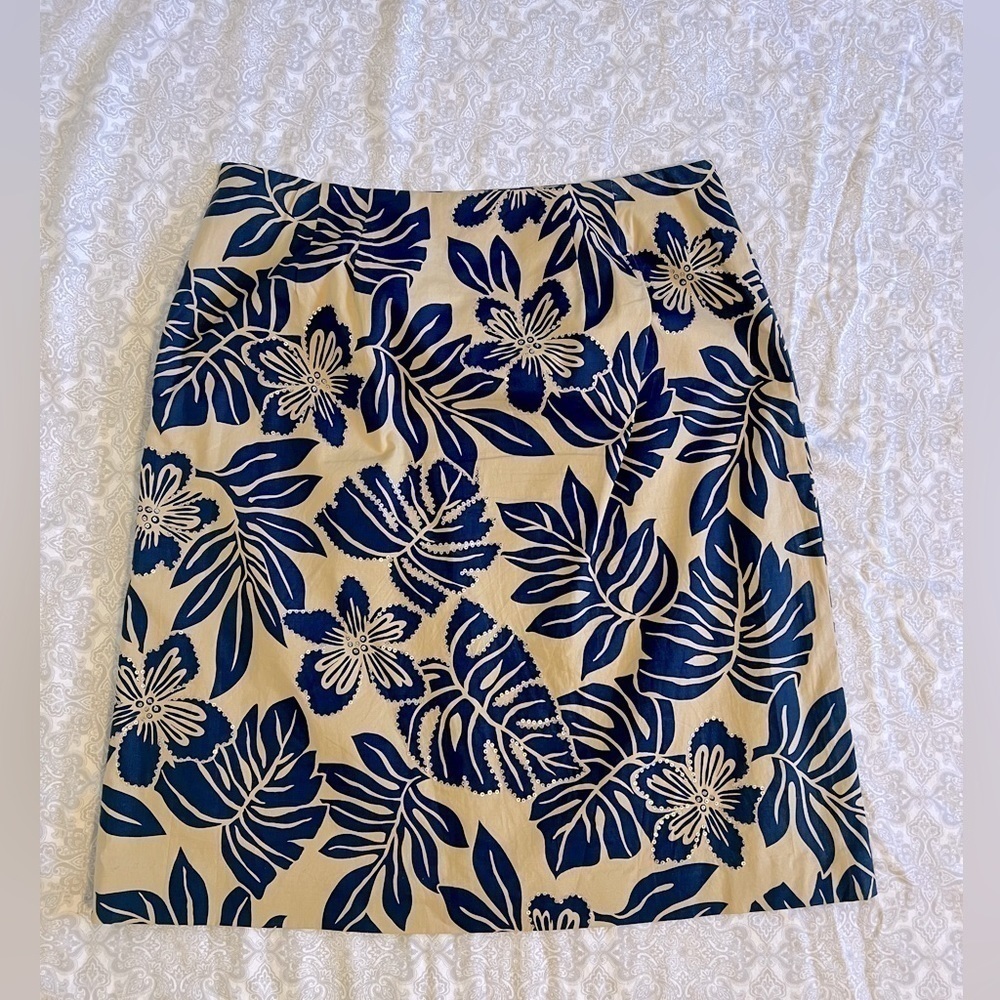 Talbots Floral Tropical Sequin Skirt 10